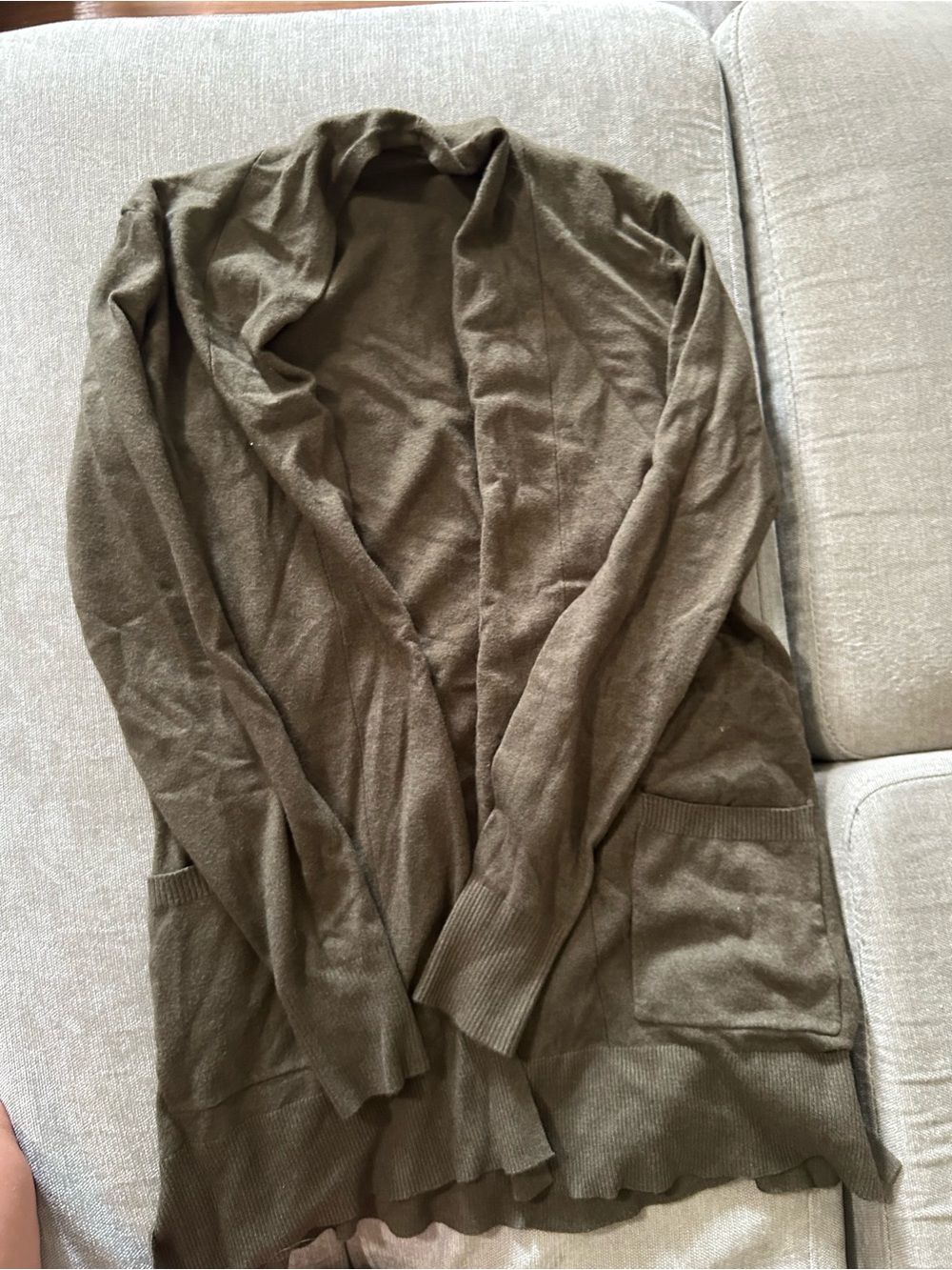 Pink Clover Olive-Tone Open Cardigan